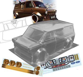 1/10 Super Van corp Larg RC PC caroserie abajur 190mm latime Transparent derivă touring caroserie RC hsp hpi trax Tamiya