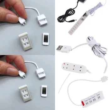 1/12 Mini Doll Casa Socket Accesorii Soclu USB de Încărcare Cablu DIY Mini Aparate Electrice Pentru casă de Păpuși, Miniaturi
