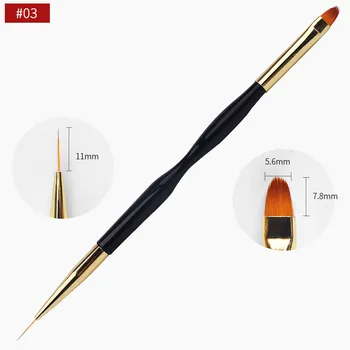 1 BUC Instrumente de Manichiura Dublu s-a Încheiat Multi-funcția de Nail Art Pictura Pen Sculptate Cârlig de Sârmă Pix Negru Țeavă de Cupru Cuie Perii