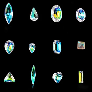10buc Unghii Bijuterii Crystal/Strass 3*11mm Flatback Triunghi/Ovale/Dreptunghi/Waterdrop Forma de Nail Art Strasuri HJZ09*&*