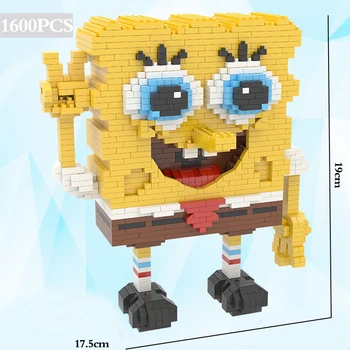1600buc Mini Blocuri Mari Model Dimensiune SpongeBaby Blocuri Anime DIY Micro Bloc Jucarii Model de Licitație de Jucării pentru Copii Cadouri