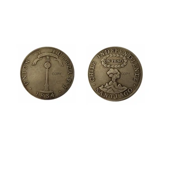1817 1834 Chile un PESO de Argint Placat cu Copia Monede