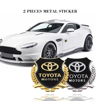 2 buc 3D Masina de Metal Ușă Laterală Autocolant Emblema, Insigna Decalcomanii Auto Stlying pentru Toyota Prius Avensis Rav4 Auris, Yaris Verso Land Cruiser