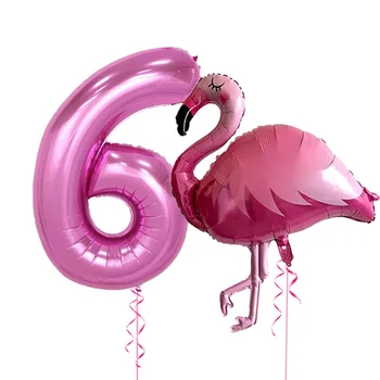2 buc/set Mare Flamingo Aluminiu Balon 40inch Roz Număr de Vara Petrecere de Ziua pentru Copii Decor Copil de Dus Provizii