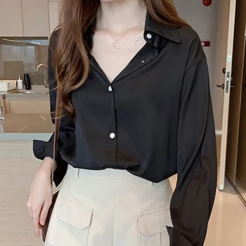 2021 Primăvara și Toamna Stil coreean Vrac Femei Bluza Office Plus Dimensiune Cardigan Solide Tricouri WomenBlusas Mujer De Moda 9985