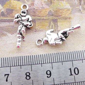 20BUC/Lot 10mm*24mm Pandantiv Argint Antic Culoare Jucător de Rugby Farmecele Pentru DIY Bijuterii Handmade, Artizanat