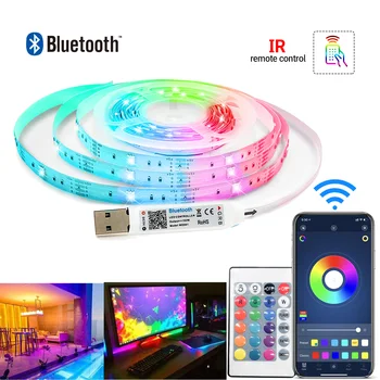 3M/5M 9.8 FT Benzi LED TV LED Iluminare cu Control Bluetooth APP pentru 40-75 inch TV Adaptor USB Alimentat