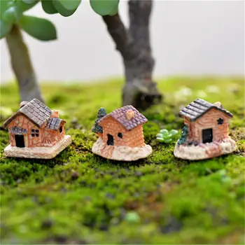 3Pcs DIY Micro zână grădină figurine kawaii bord lemn casa miniaturi/terariu papusa casa decor/suculente ornamente aleatoare