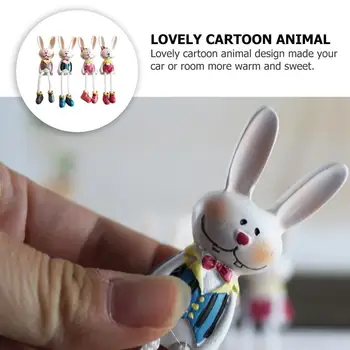 4buc Desene animate Rășină Bunny Păpuși Ornament Iepure Agățat Piciorul Figurina Ambarcațiuni de Paști Acasă Decorare pentru Copii Cadouri