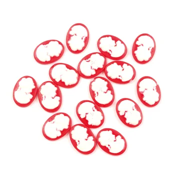 50Pcs Roșii de Rășină Ovale Fata Meserii Decor Flatback Cabochon Ornamente Pentru Scrapbooking Margele Diy Accesorii 13x18mm