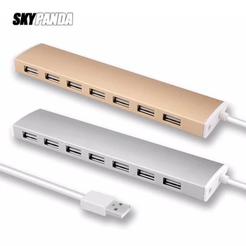 7-port USB 2.0 Hub 60cm Cablu Portabil Pana la 480Mbps de Aur de Argint de Mare Viteză contra cost Splitter Pentru mai Multe Dispozitive USB