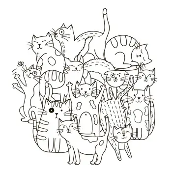 AZSG de Desene animate drăguț pisica Clar Timbre Pentru DIY Scrapbooking Decorative Carte de a face Ambarcațiunile de Distracție Decorare Consumabile 13x13cm
