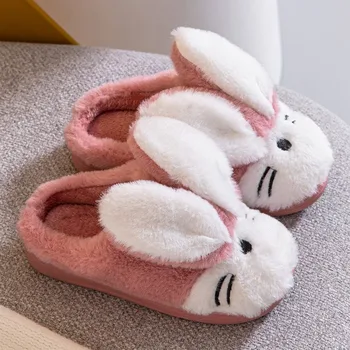 Acasă Pantofi Drăguț Bunny Papuci De Interior Cald Confortabil Pantofi Femei Blană Papuci De Casă X1455