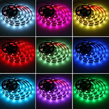 Benzi cu LED-uri de Lumină Fita RGB 5050 Luces Șir Flexibile Lampa de Bandă DC5V Bluetooth, Infraroșu de Control TV de Fundal Acasă Decor Petrecere