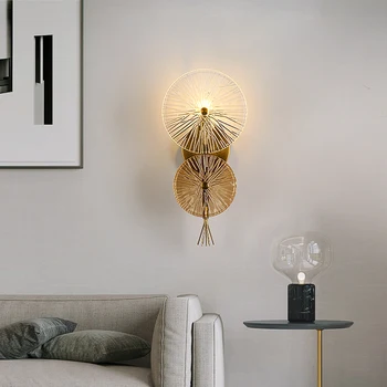 Biewalk Nordic Rotund de Sticlă, Candelabre, Cald, Luminos, de Aur Deluxe Canal Dormitor Bordura CONDUS la Modă Creative Lumini de Fundal