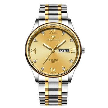 Bărbați Ceas 2019 FNGEEN Brand de Moda de Lux de Afaceri Cuarț Ceas Data de Afișare Săptămână uita-Te sex Masculin Ceas Reloj Hombre Ceas cu Diamante