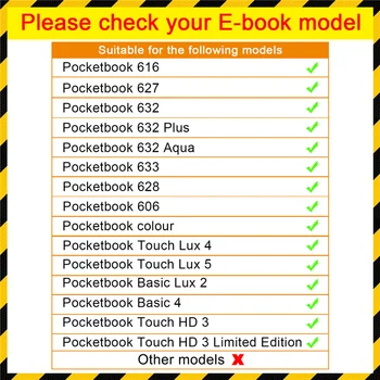 Caz pentru Pocketbook 616 627 632 633 628 606 Ereader Moale TPU Acoperire din Piele pentru PocketBook Touch Lux 4 5 Bază Lux 2 Touch HD 3