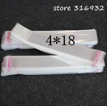 Clar Resigilabil Celofan/BOPP/Poli Pungi din PVC 4*18cm Clar autoadezive Sigila Pungi de Plastic 4*18 cm