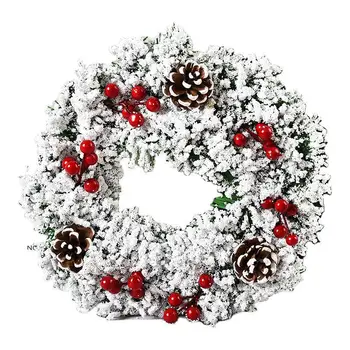 Coroană De Crăciun Artificial Con De Brad Roșu Boabe Ghirlanda Agățat Ornamente Usa Decoratiuni De Perete Vesel De Pom De Crăciun Coroană De Flori