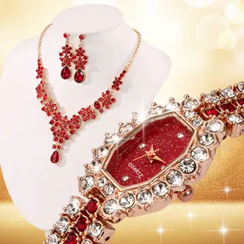 De lux, Cristale de Cuarț Ceas pentru Femei Seturi de Bijuterii Noi Cadouri pentru Femei Înstelat Dial Ceasuri de mână de Anul Nou, Cadou Doamnelor