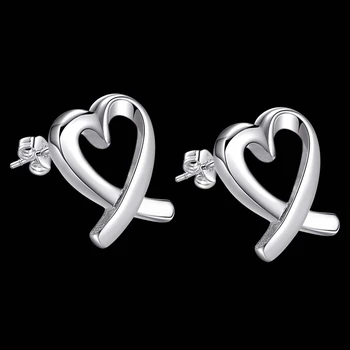 Dragoste inima strălucitoare de calitate Superioară transport gratuit placat cu argint Cercei pentru femei moda bijuterii /WBAIUXOI AQAYTESK
