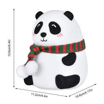 Drăguț Panda Lumina de Noapte În 7 Culori LED Lumină Masă USB Reîncărcabilă Silicon Panda Lampa de Control Tactil Lampă de Noptieră Decor Acasă Cadouri