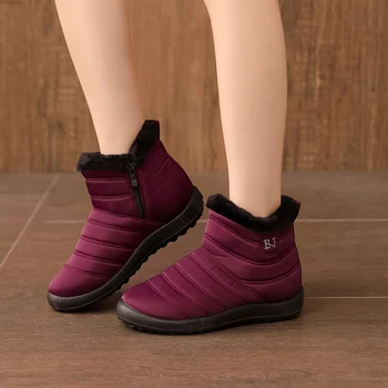 Femei Iarna Zapada Ghete Căptușite cu Blană Cald Glezna Cizme Impermeabil anti-Alunecare Pe Exterior Botine Confortabile Pantofi pentru Femei