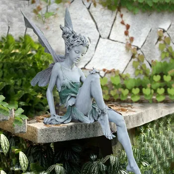 Fierbinte Vinde Flori Zână Cu Aripi De Înger Rășină Ornament De Gradina Decor De Birou Vintage Home Decor Figurine