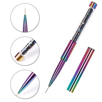 FingerQueen 1 buc Curcubeu, Perie de Unghii Perie Gel Pentru Manichiura UV Acrilic Gel Extensia Pen oja Pentru Pictura Desen Perie
