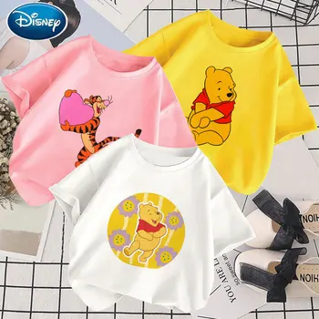 Galben Plus Dimensiune Winnie The Pooh Print T Camasa Fashion Casual pentru Femei tricou Disney Co-branded Desene animate Harajuku Tricou Femei Top