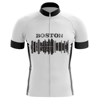 HIRBGOD Vara Respirabil Maneca Scurta Sport partea de Sus pentru America Massachusetts Serie Bărbați Ciclism Jersey, TYZ309-01