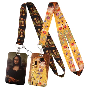 HJ270 Klimt Sarutul Pictură în Ulei Șnur Pentru Chei, Telefon Mobil Bloca Coarda Keycord USB Carte de IDENTITATE Insigna Titularul Breloc DIY Lanyard-uri