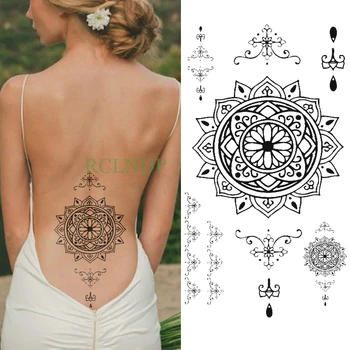 Impermeabil Tatuaj Temporar Autocolant Arc de flori drăguț henna talie piept pe spate tatuaj piept flash tatuaj tatuaje false pentru femei