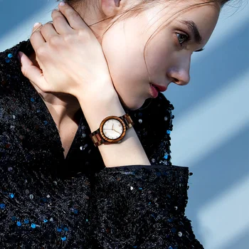 KUNHUANG Doamnelor Ceas de Top de Moda Noua din Lemn Cuarț Japoneză Mișcarea de Afaceri Ceas Mare Cutie de Cadou Relógio feminino