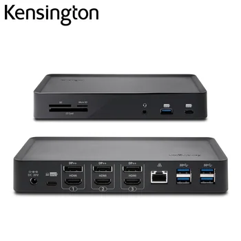 Kensington Original SD4900P Stație de Andocare USB-C Triplă 4K DP1.2 PD3.0 60W USB3.1 Dock de Tip C Hub 3-în-1 Cititor de Carduri pentru Chrome