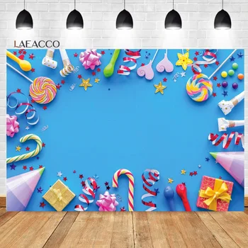 Laeacco Lollipop Candy Bar, Desert Gogoasa Copil Ziua De Nastere Fotografie Fundaluri Personaliza Fotografice Fundaluri Pentru Studio Foto