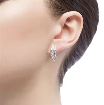 Lux, Complet Sintetic, Cu Diamante Stud Cercel Femei Cu Clip Înapoi În Argint De Calitate De Top Marcă Fierbinte Bijoux Cadouri