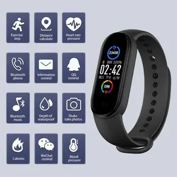 Mai Nou M5 Smarth Trupa Bărbați Femei Bluetooth Smartwatch Bratari Fitness Tracker Pedometru Heart Rate Monitor De Presiune Sanguina