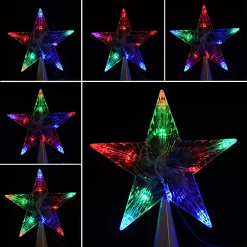 Mare Pom de Crăciun Topper Stea Luminile Lampa de Culoare Multi Decor 100-240V RERI889