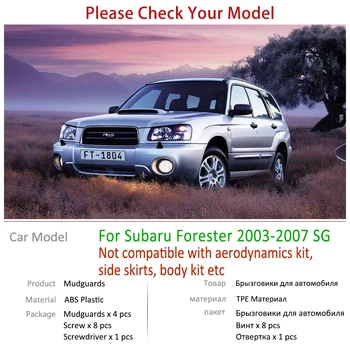 Masina Mudflap pentru Subaru Forester SG 2003~2007 Aripa Noroi Garda Clapa Splash Flapsuri Noroi Accesorii 2004 2005 2006