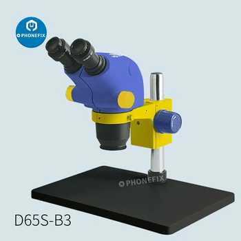 Mecanic D65T/D65S-B3 Masă Mare Zoom 6,5 X-65X Industriale Microscop Stereo Trinocular Mărire +56 Reglabil Lumini cu LED-uri