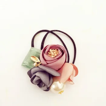 Moda coreeană Noi Ars Marginea Petale Frunze de Pânză Fire de Cap Floare Perla Cravată de Păr Coarda Benzi pentru Femei Fata de Bijuterii Accesorii