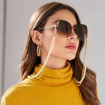 Moda simplu multi-strat pearl ochelari lanț ochelari de soare accesorii Brand de Lux ochelari de Șirag de mărgele lanț Femei Chic de ochelari de coarda