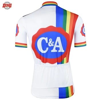 NOUĂ Bărbați cu maneci Scurte jersey Ciclism Biciclete purta alb ciclism îmbrăcăminte Respirabil en-gros în aer liber, sport ropa Ciclismo MTB