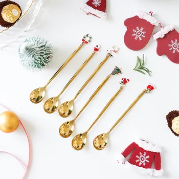 Noi Anul 2022 din Oțel Inoxidabil Linguri de Crăciun Xmas Party Tacamuri Ornamente, Decoratiuni de Craciun pentru Casa Masă Navidad Cadou