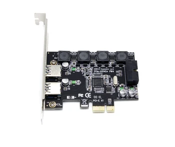 PCI-e X1 la 4 Porturi USB 3.0 Card (2 Port Extern + 19pin Antet 2 Porturi Interne)