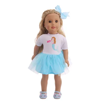 Papusa Haine Albastru Seria Fusta,Pantofi,Genți Accesorii se Potrivesc 18 Inch American Doll&43cm Renăscut Baby Fete Jucării,Generație Cadou