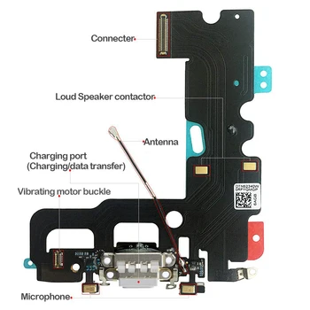 Pentru iPhone 7 7 Plus Portul de Încărcare Conector Dock Cablu Flex + Microfon + Casti Audio Jack de Înlocuire