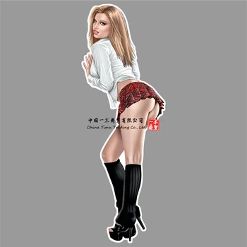 Poster Autocolant Decal Blonda Drăguț Fusta Mini, Picioare Sexy Fund Tocuri Playboy Street Fighter