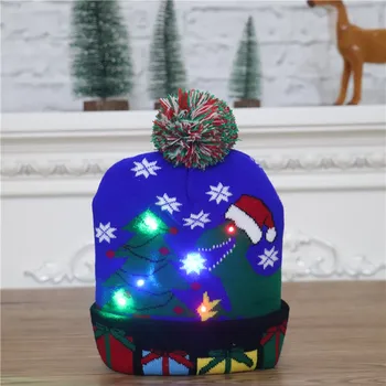 Pălărie de crăciun Moș Crăciun Elan Tricotate Pălărie cu LED-uri Lumina de Desene animate Model Beanie Hat Cadou de Crăciun pentru Copii de Anul Nou Consumabile